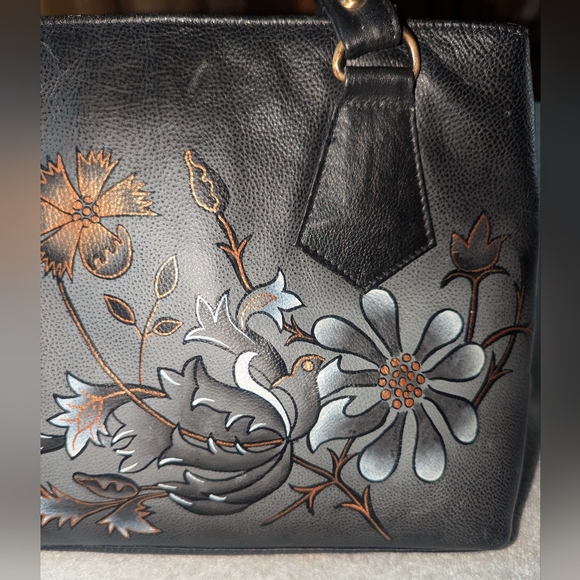 Hand painted leather purse. - Picture 2 of 9